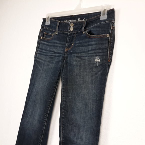 American Eagle Women's Jeans Size 4 Straight Crop Artist Low Rise Stretch Blue - Picture 3 of 16